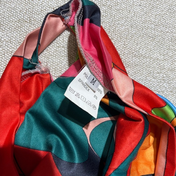 Coord Set Psychedelic Colorful Swirls 60s/70’s Style Halter Bra Top Skirt - Picture 8 of 12